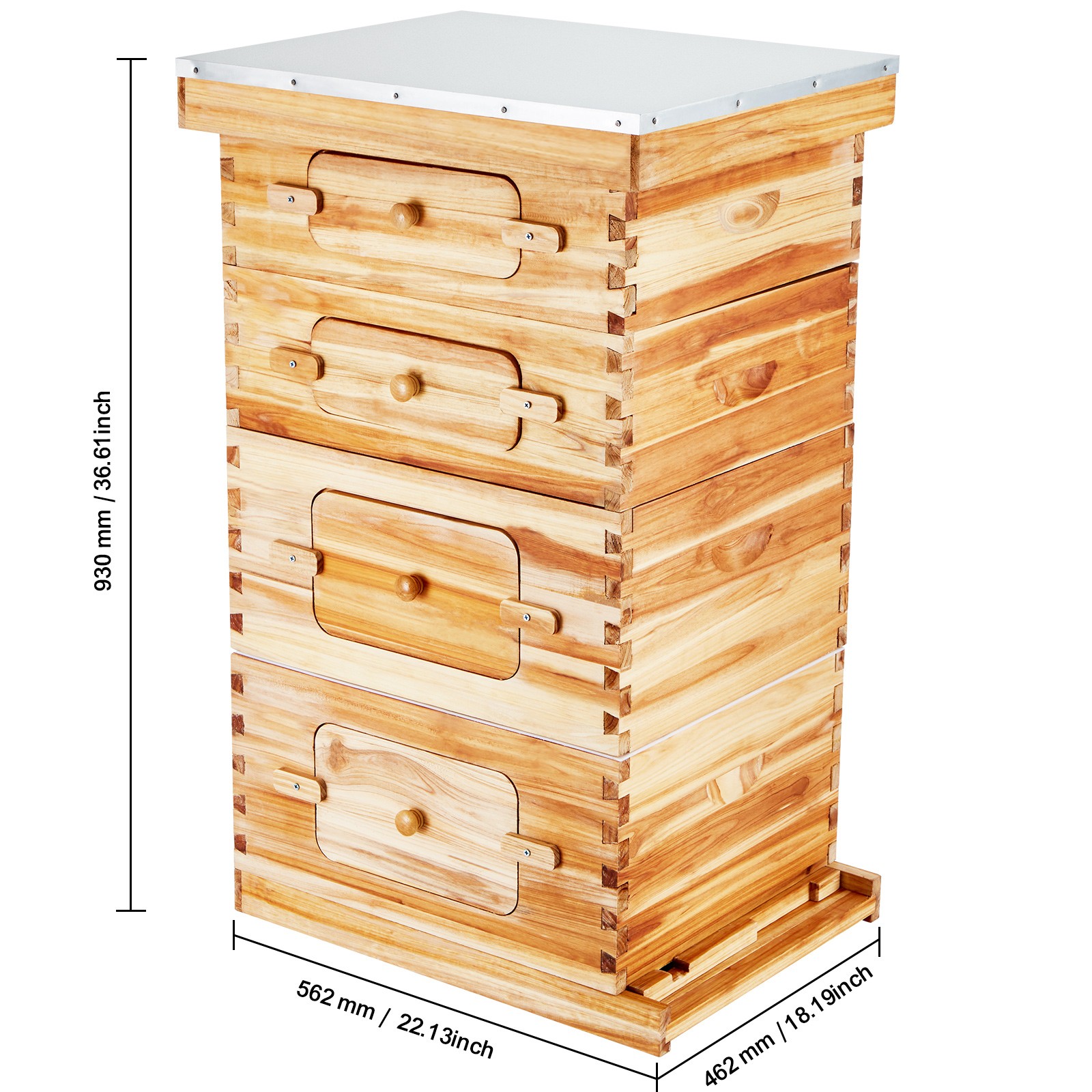 VEVOR Bee Hive Langstroth Kit 20 Deep & 20 Medium Frames with Acrylic Windows