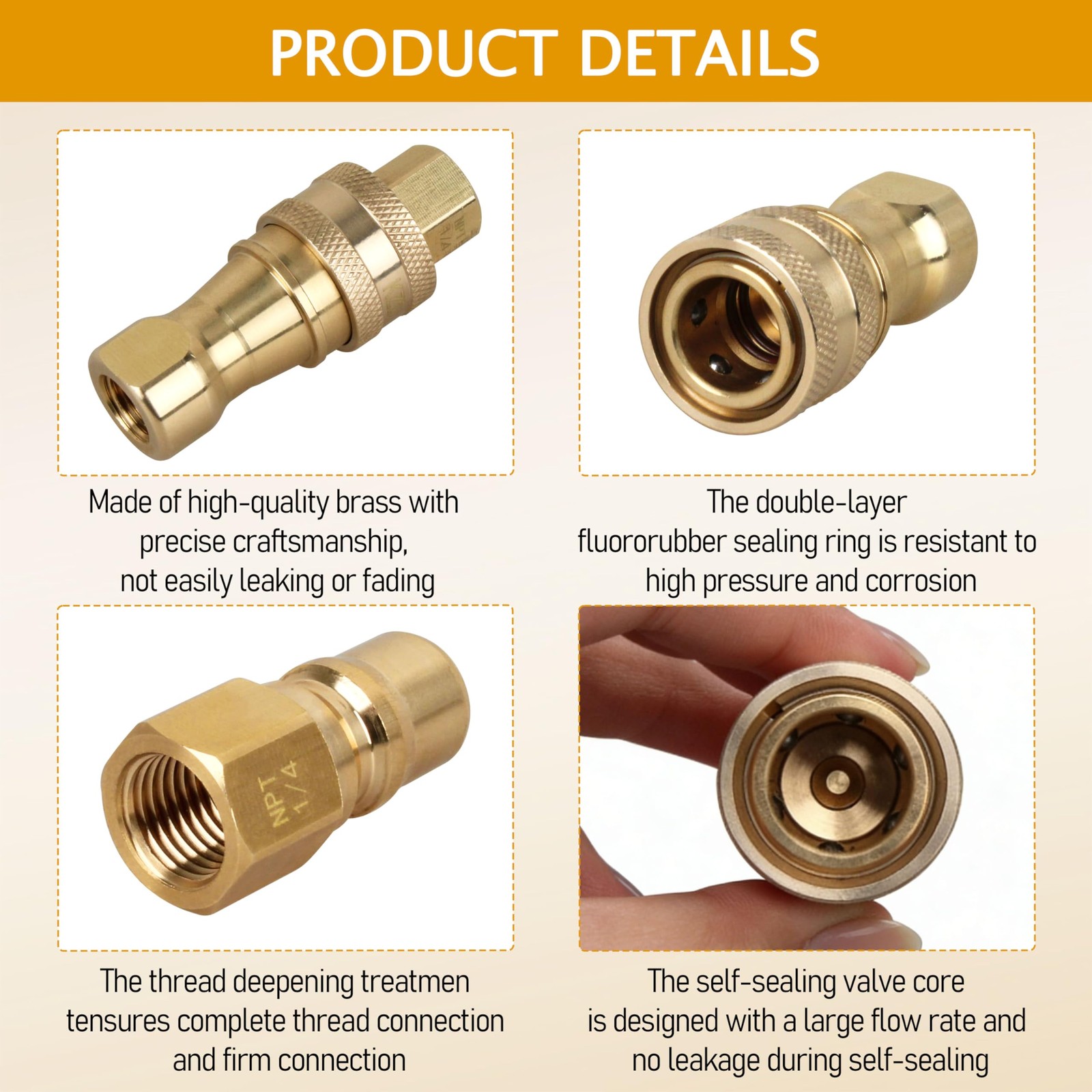 1/4″ Brass Quick Disconnect Coupler Valve for Mytee Carpet Extractor﻿﻿