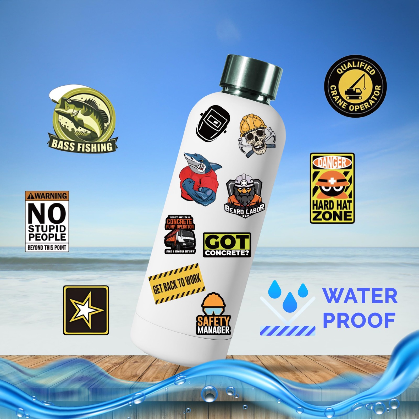 188 PCS Hard Hat Stickers Waterproof Vinyl Helmet Decals Construction Linemen