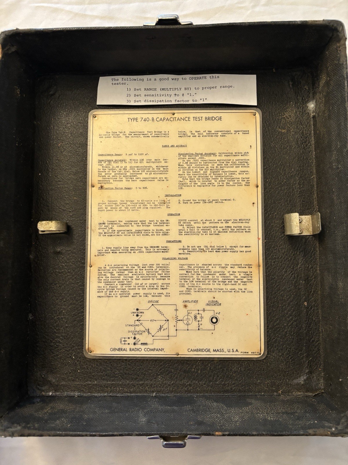 GENERAL RADIO CAPACITANCE TESTer BRIDGE TYPE 740-B, Restored 3 Years Ago, Perfec