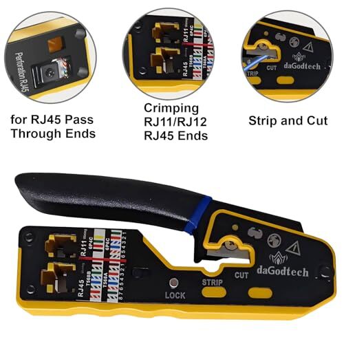 Rj45 Ethernet Network Tool Kit Pass Through Cat6 Crimping Tool For Rj11 Rj12 Cat