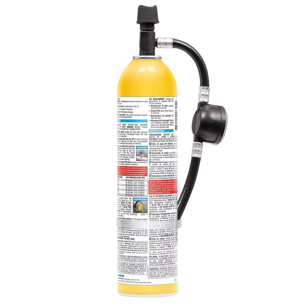 Avalanche 18oz R-134a AC Refrigerant Reusable Hose Leak Stop Cooling Booster
