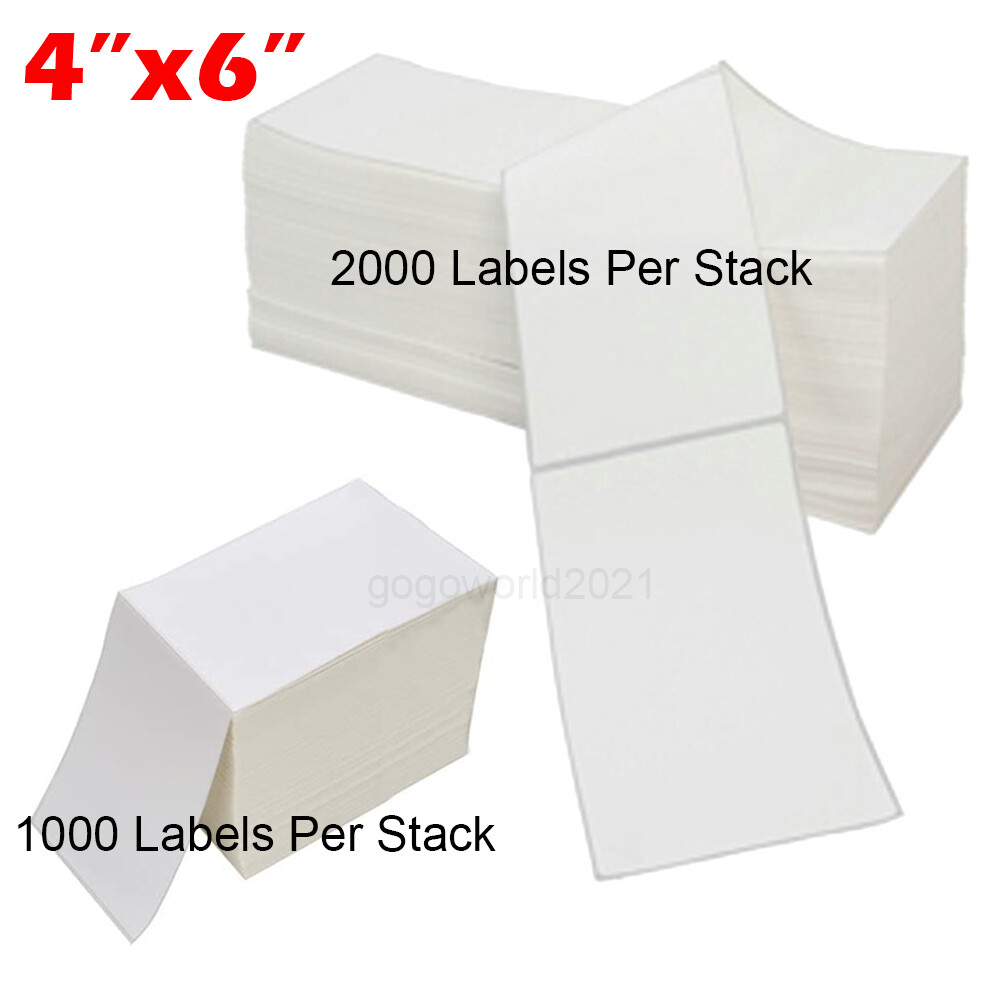 4000-10000 4×6 Fanfold Direct Thermal Shipping Labels for Zebra & Rollo Printer