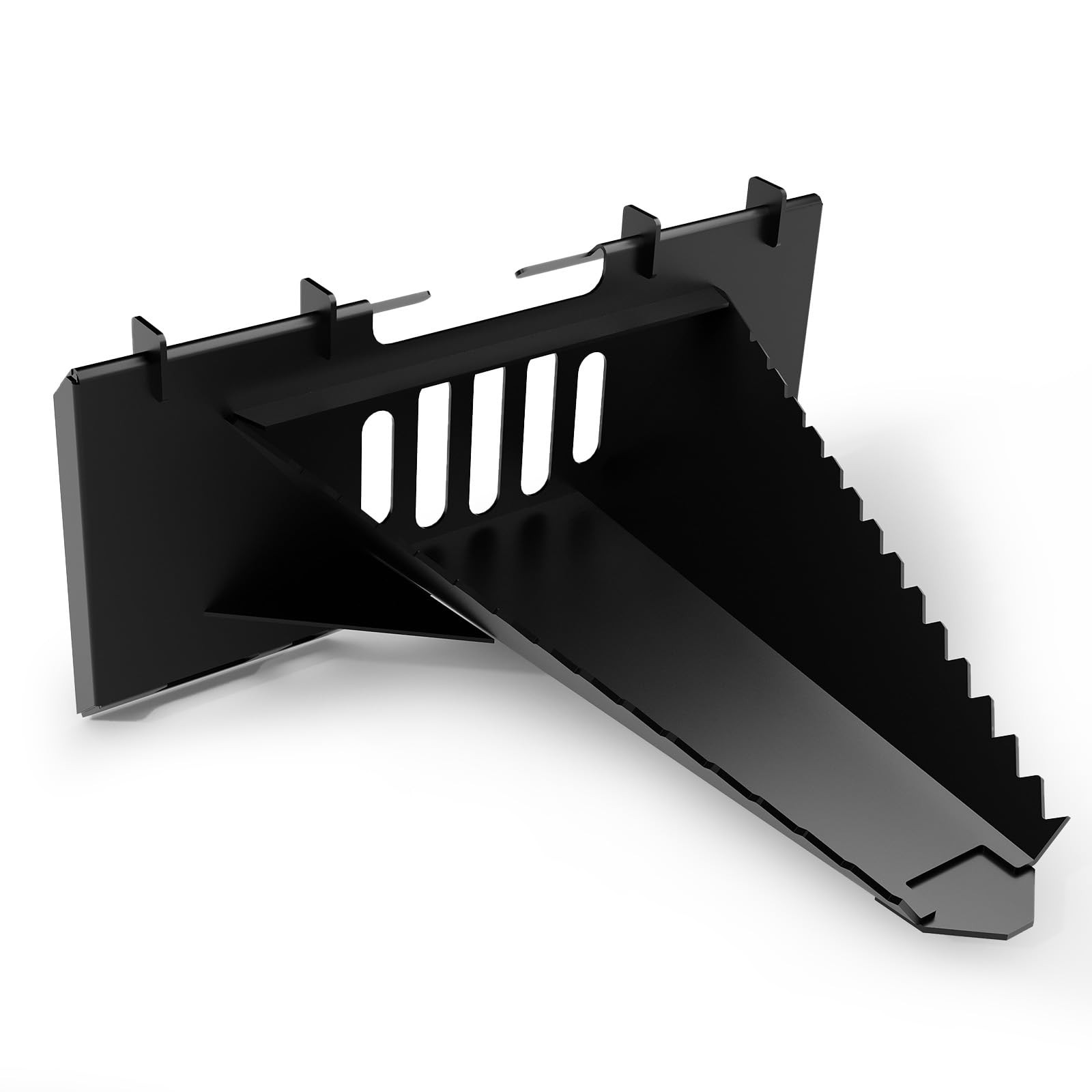 Garvee Stump Bucket for Skid Steer Quick Tach Serrated Blade Tree Root Removal