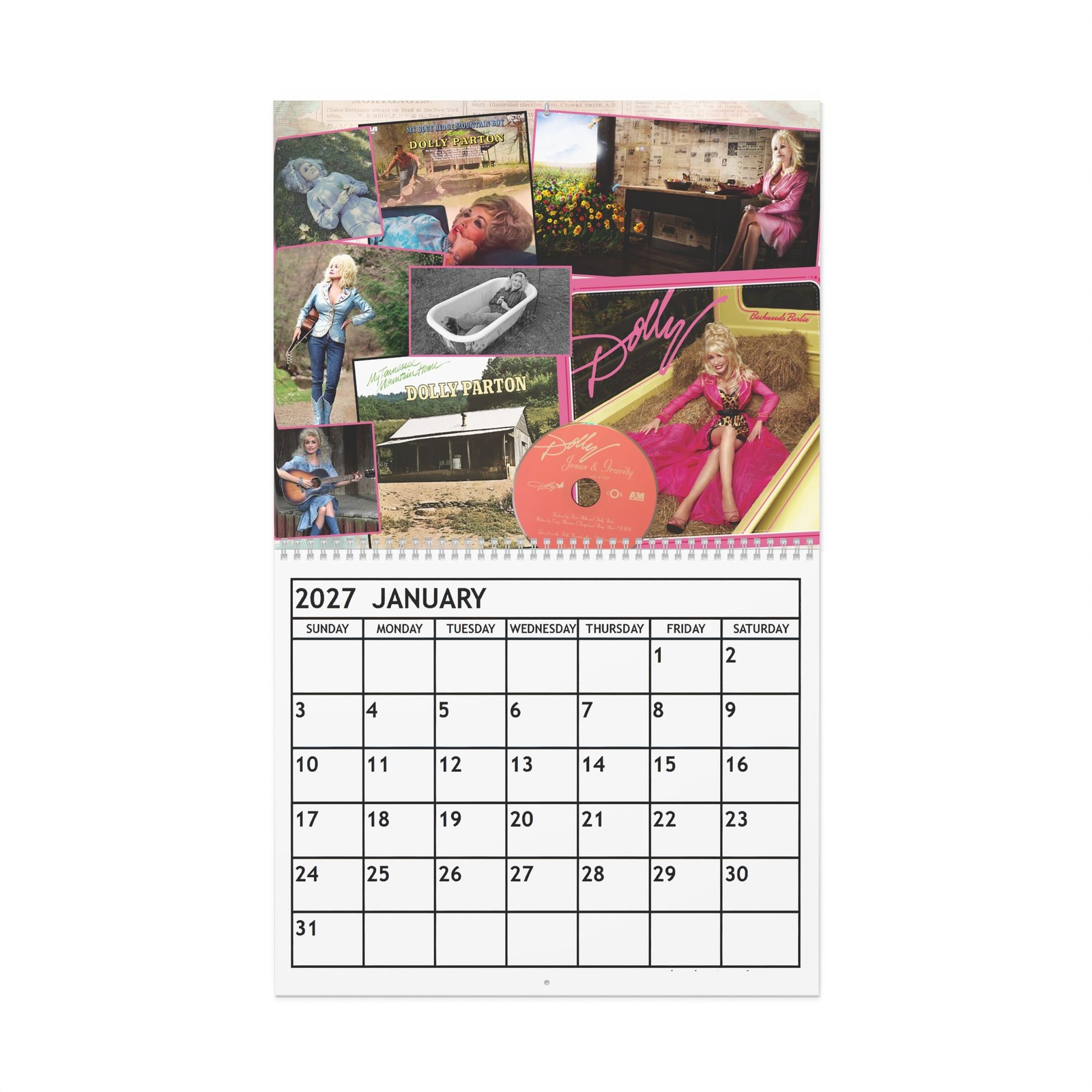 Dolly Parton 2027 Wall Calendar – Home Decor, Music Fan Gifts, Monthly