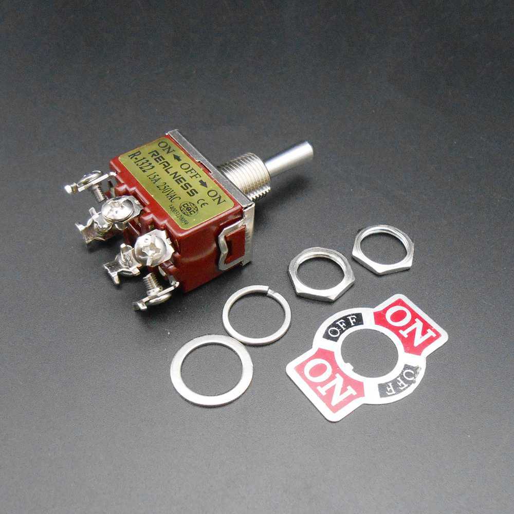 R-1322 Motor Manually Reversing Toggle Knob Switch MAX 15A 220V Silver Contact !