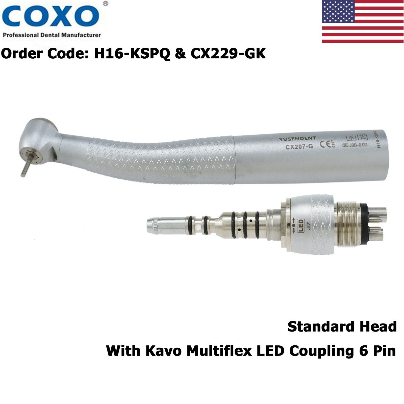 COXO Dental Fiber Optic High Speed Turbine Handpiece For KaVo NSK Coupling
