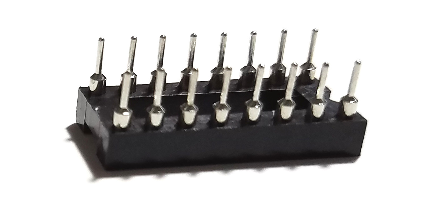 10PCS IC Sockets DIP-16 Machined Round Contact Pins Holes 2.54mm DIP16 DIP 16