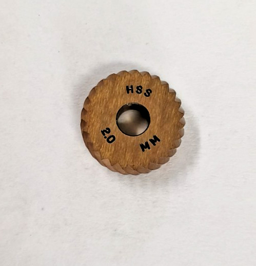 Convex Knurl Wheel 0.787 Dia 90 Deg 0.235 Wide 1/4 Hole MPN MRLV 2.0