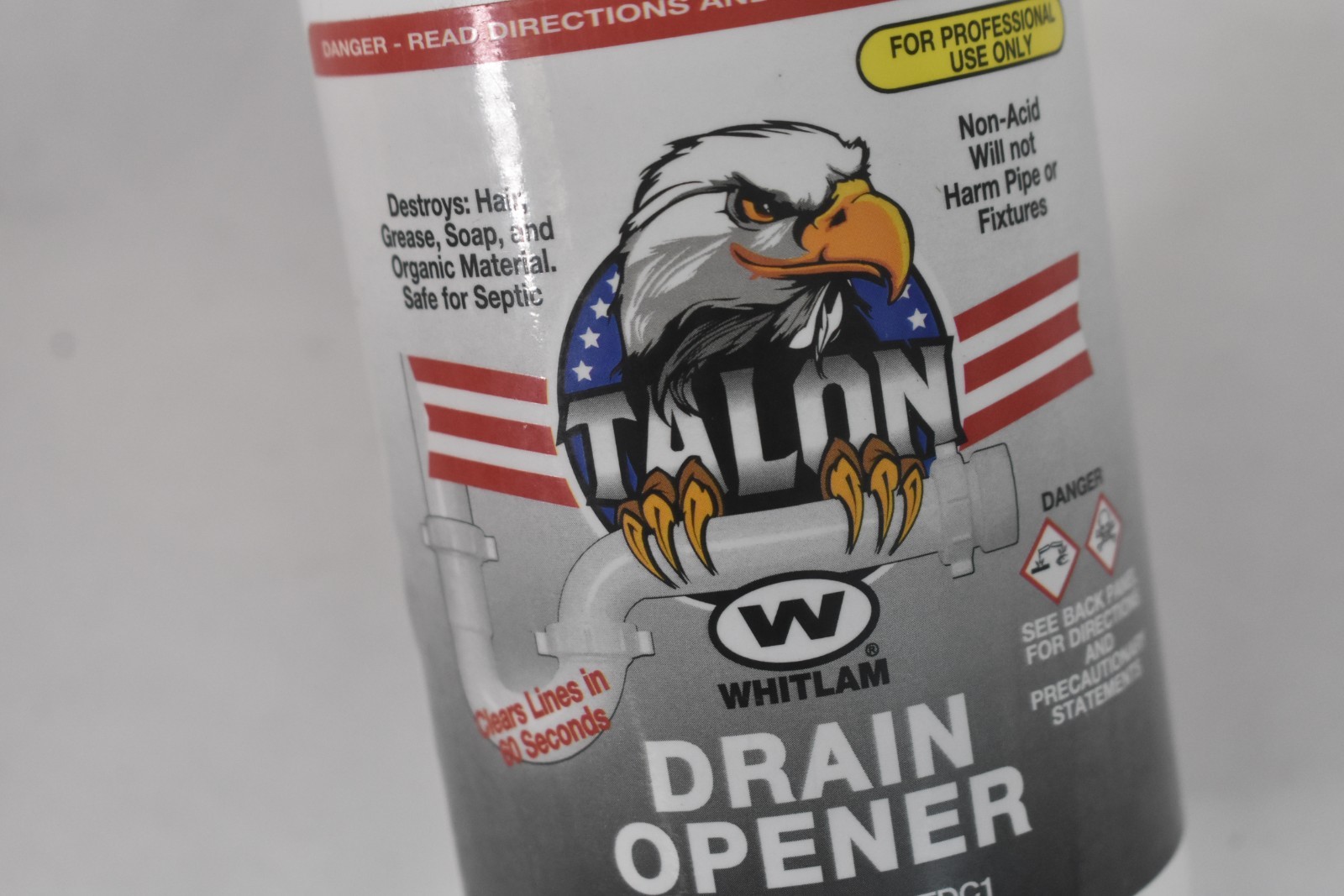 Whitlam Talon Drain Opener Non Acidic No Odor 1lb Bottle Cleaner Fast Acting
