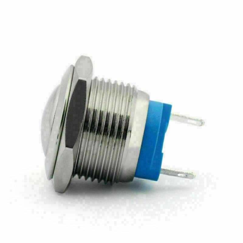 16mm 2 Pin Normally Closed Momentary NC Metal Push Button Switch 36V/2A