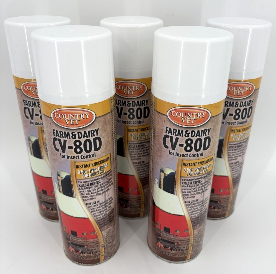 Country Vet Farm & Dairy CV-80D For Insect Control – 18.5 oz ~ Lot of 5 Cans