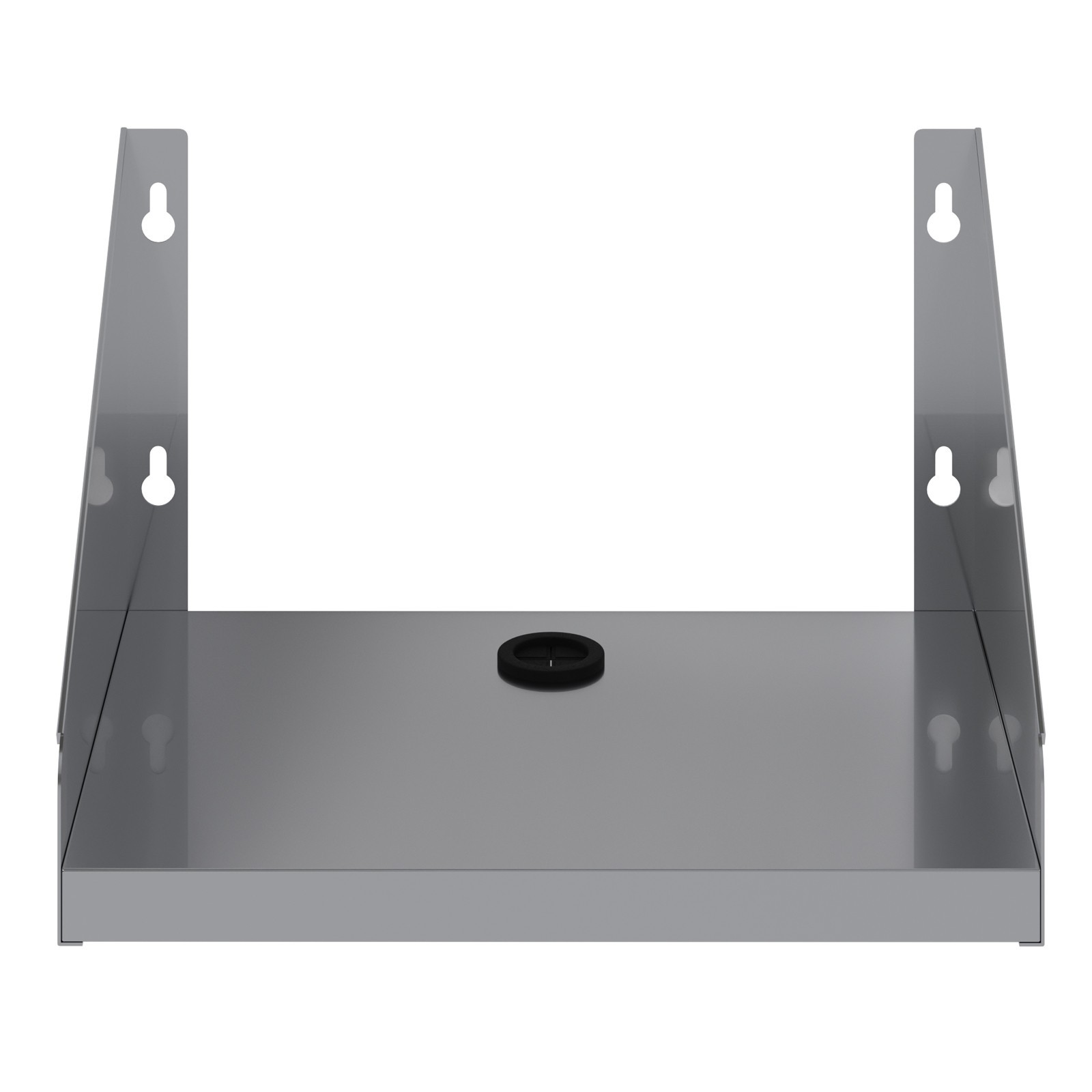 10 in. x 14 in. Stainless Steel Ticket Printer Shelf with Cord Grommet, 18 Gauge