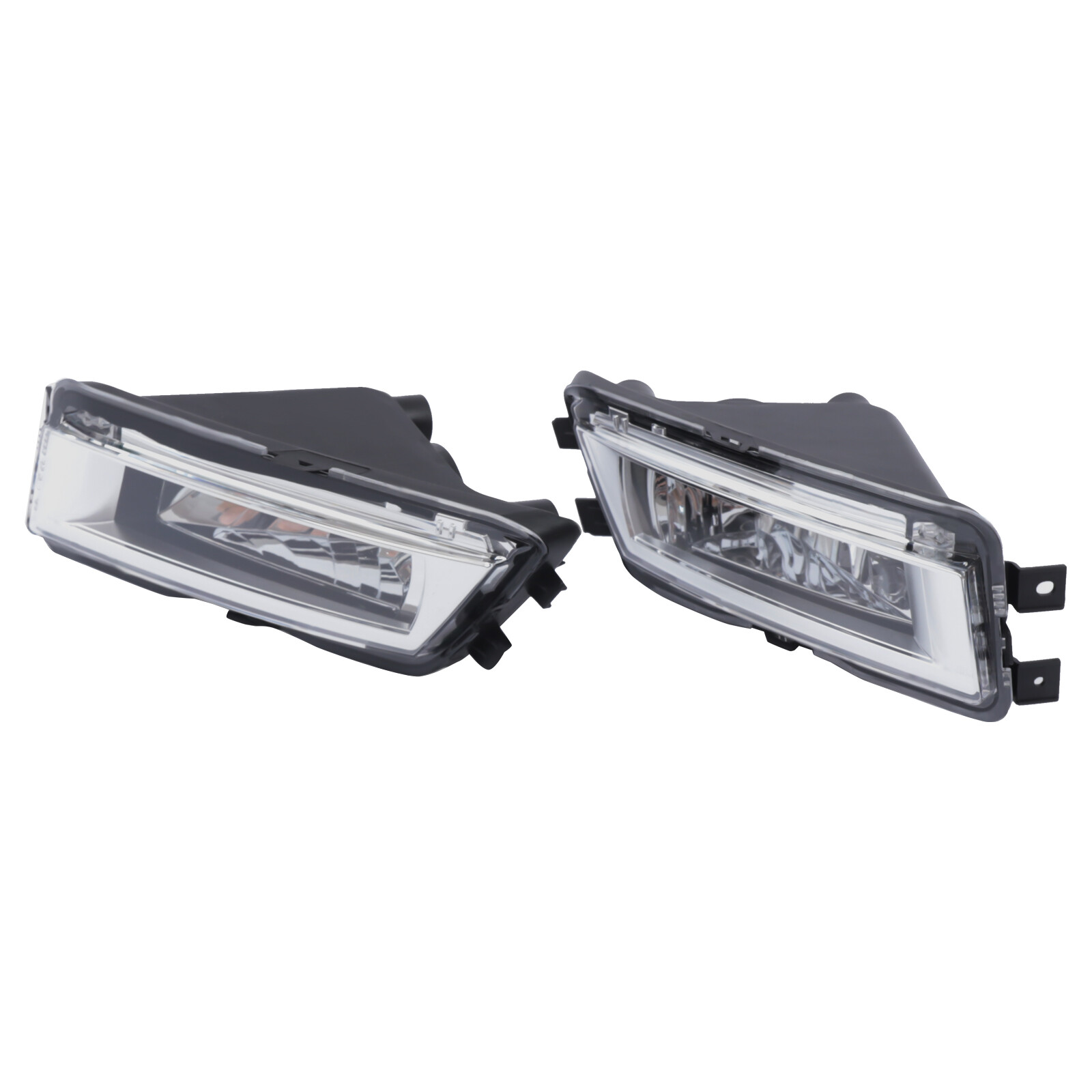 Pair Front Halogen Fog Lights Lamps with Bezels & TrimFor VW Passat 2012-2015 11