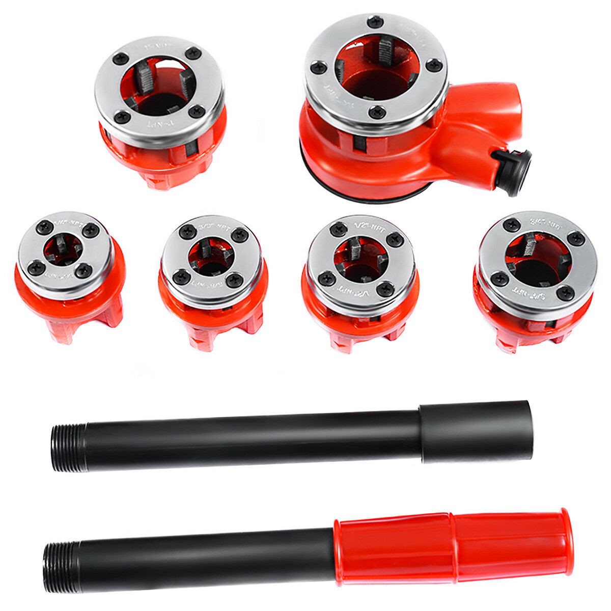 IRONMAX New Ratchet Ratcheting Pipe Threader Kit Set w/ 6 Dies and Storage Case