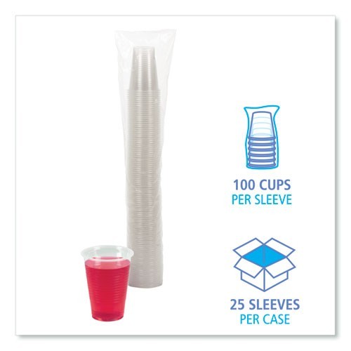 Boardwalk Translucent Plastic Cold Cups, 9 oz, 100/Sleeve, 25 Sleeves/Carton