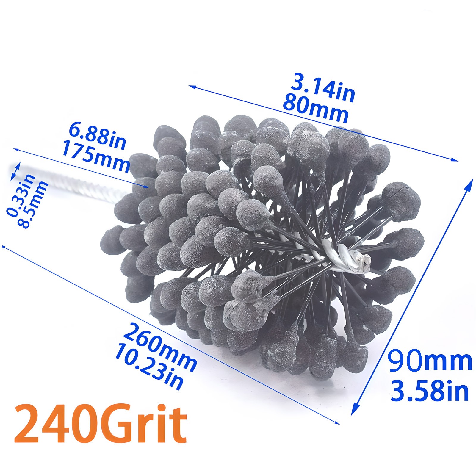 3-1/2″ 90mm Engine Cylinder Flexible Ball Hone Brush 240 Grit Tube Honing Brush