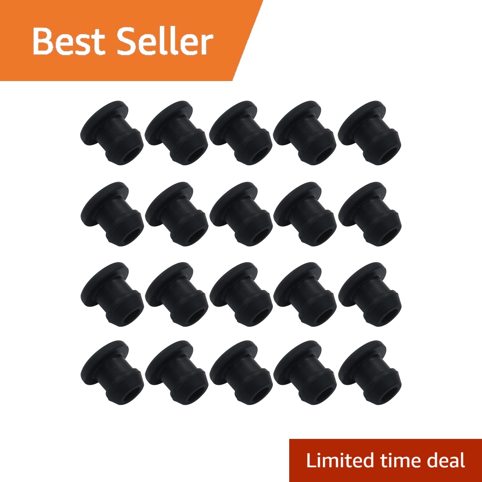 Cionyce 6mm Silicone Plugs Waterproof Stoppers 20 Pcs Black