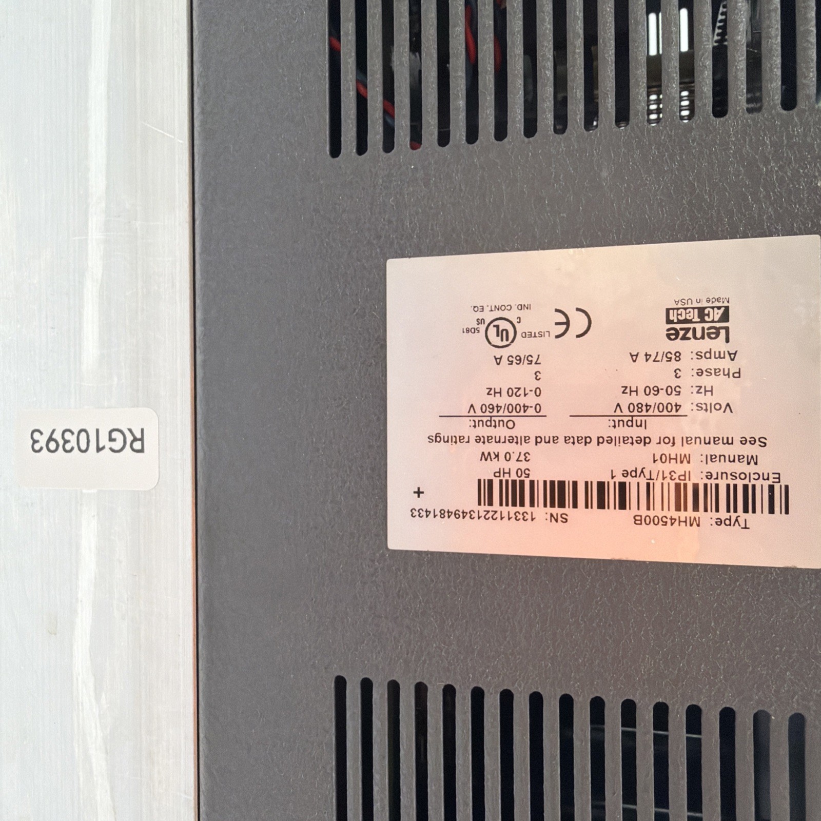 LENZE AC TECH MH4500B AC DRIVE, 37.0KW, 50HP refurbished 2yr warranty, MH4500B