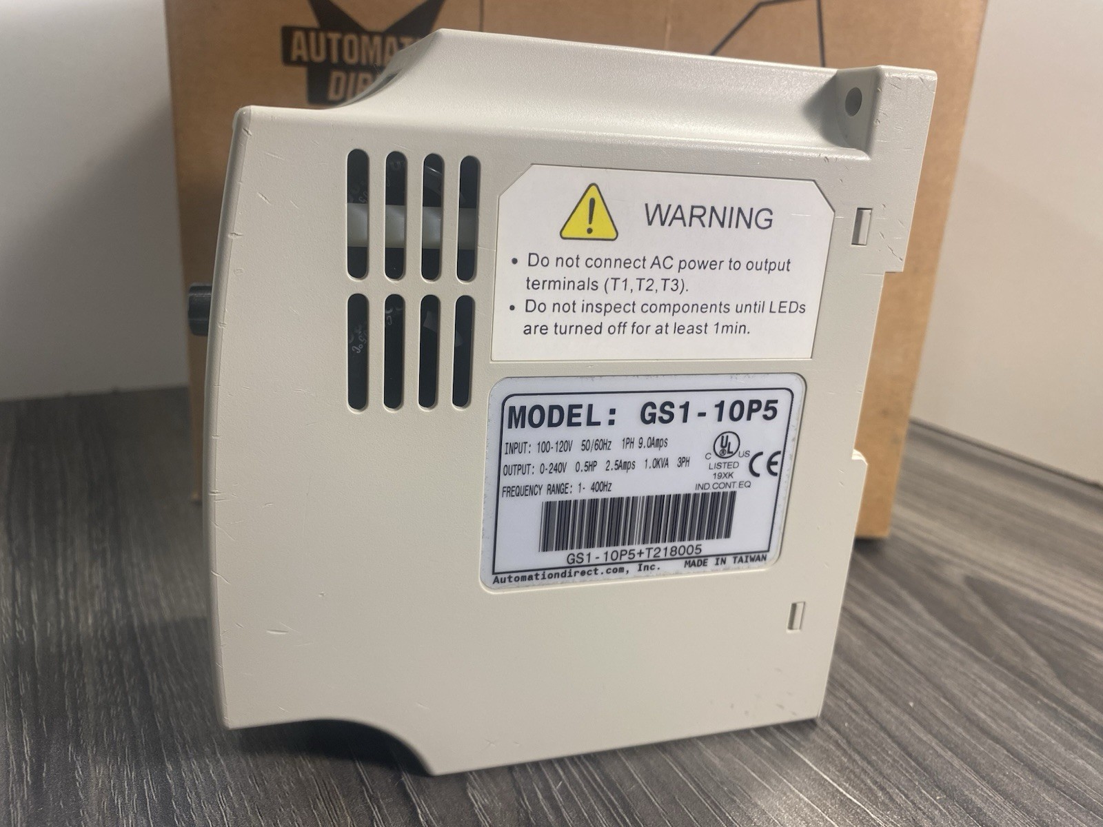 AutomationDirect GS1-10P5 AC Drive 120 VAC Input 1/2HP 240V 3 Phase Output – USA