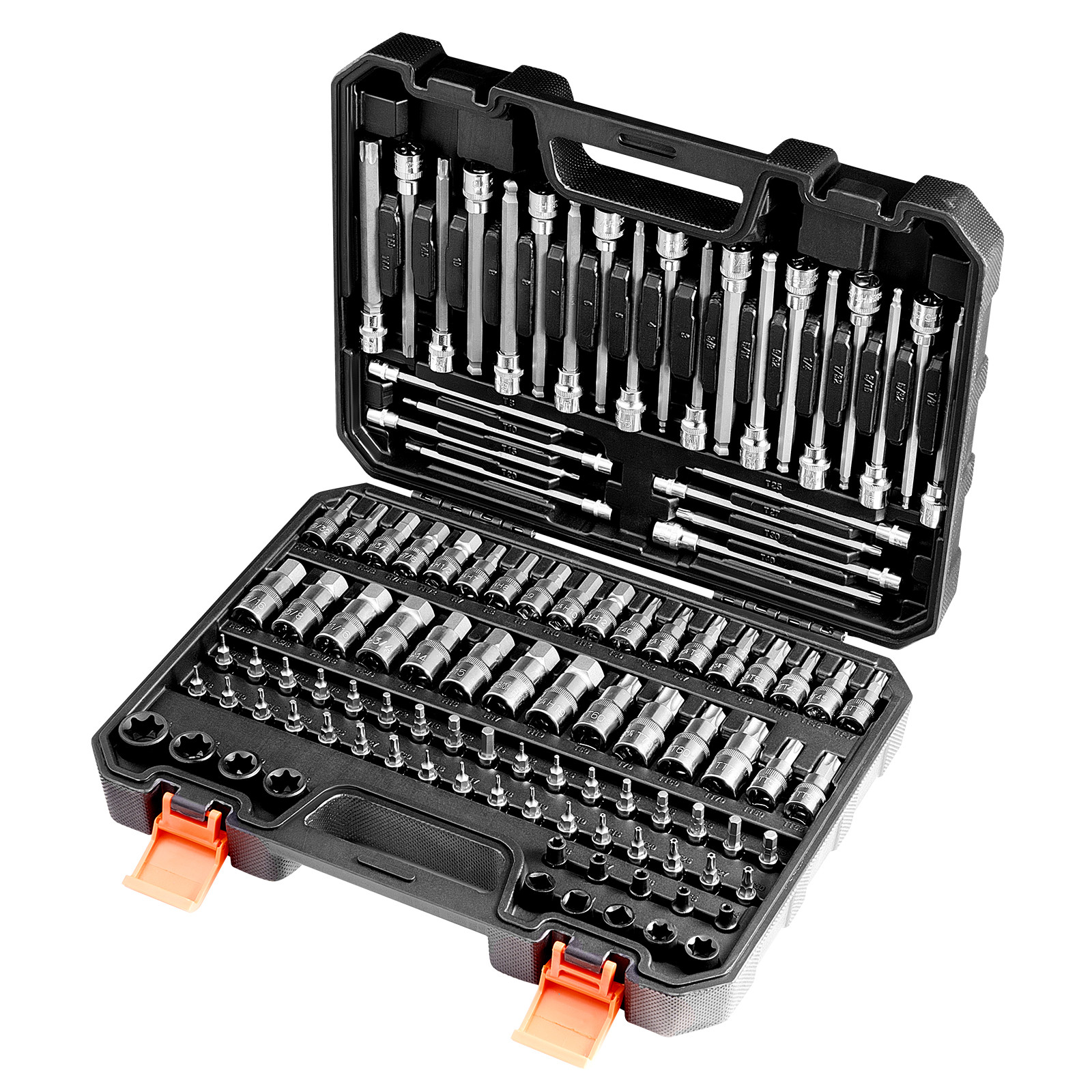 VEVOR Bit Socket Set 107-Piece SAE and Metric Hex/Torx/E-Torx/Tamper-Proof/Extra