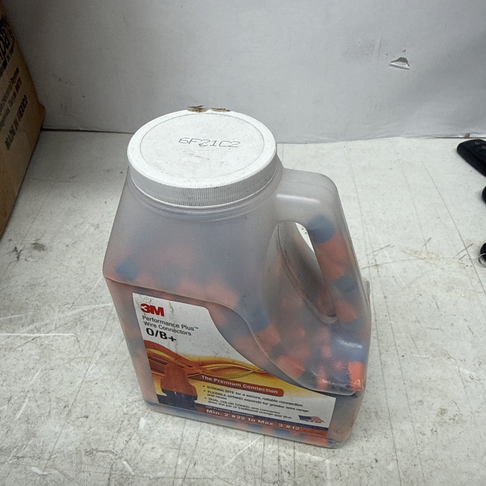 3M 7000133222 Performance Plus O/B+ Wire Connectors Orange/Blue 500/Jug