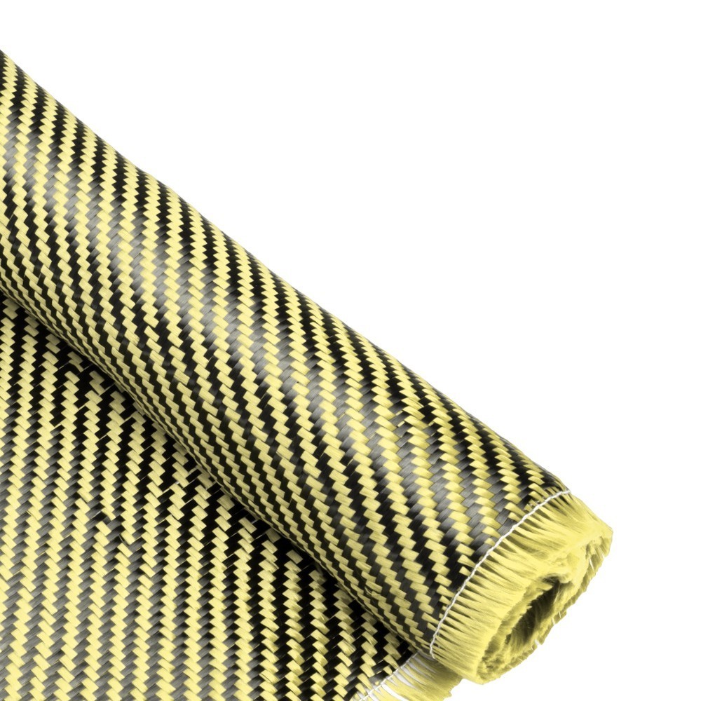 12″ x 4.9FT Twill Weave Black Yellow Carbon Fiber Fabric Cloth (3K, 9oz,12″x59″)