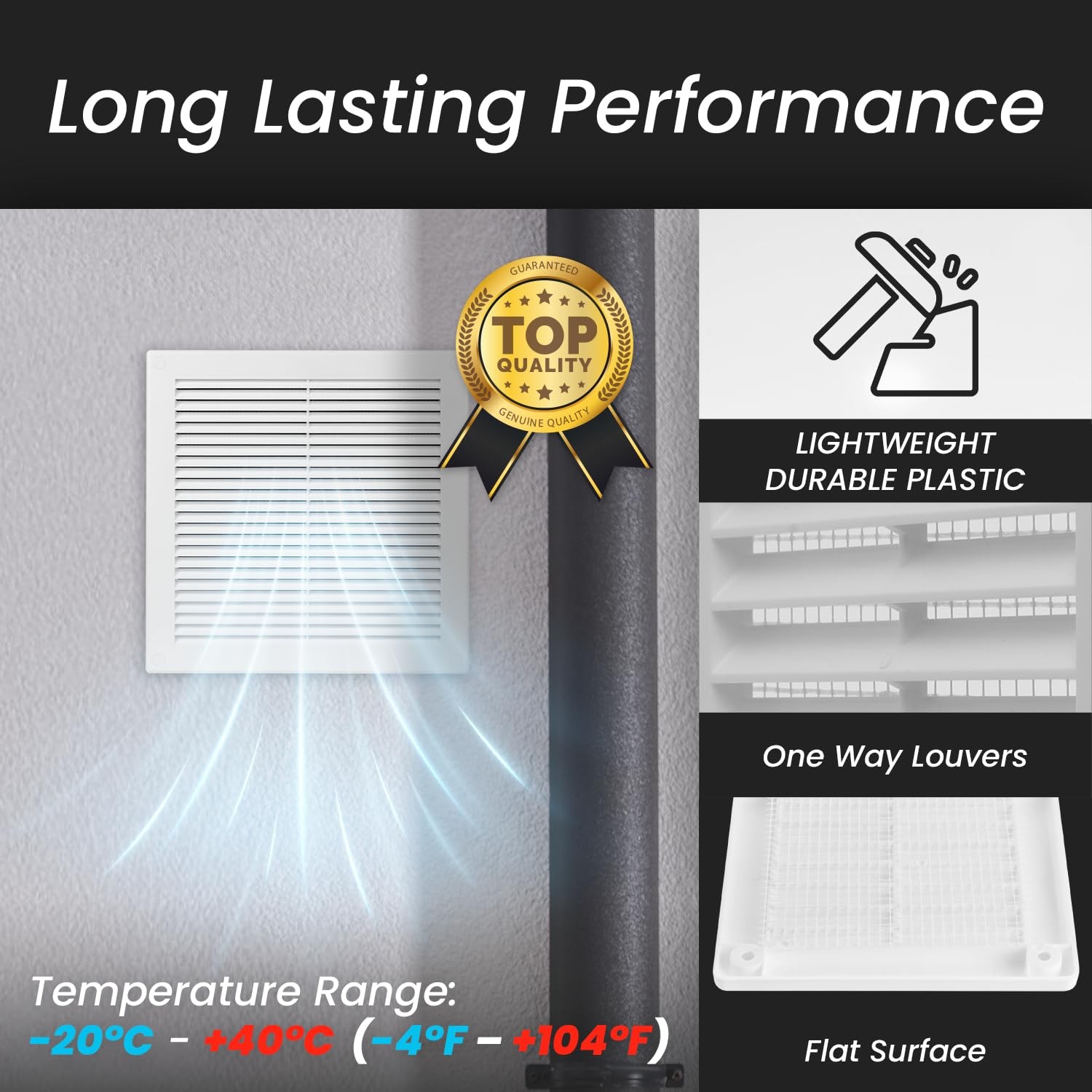 6 x 6 Inch Outer White Square Air Vent Cover Plastic Fresh Air Intake Vent …