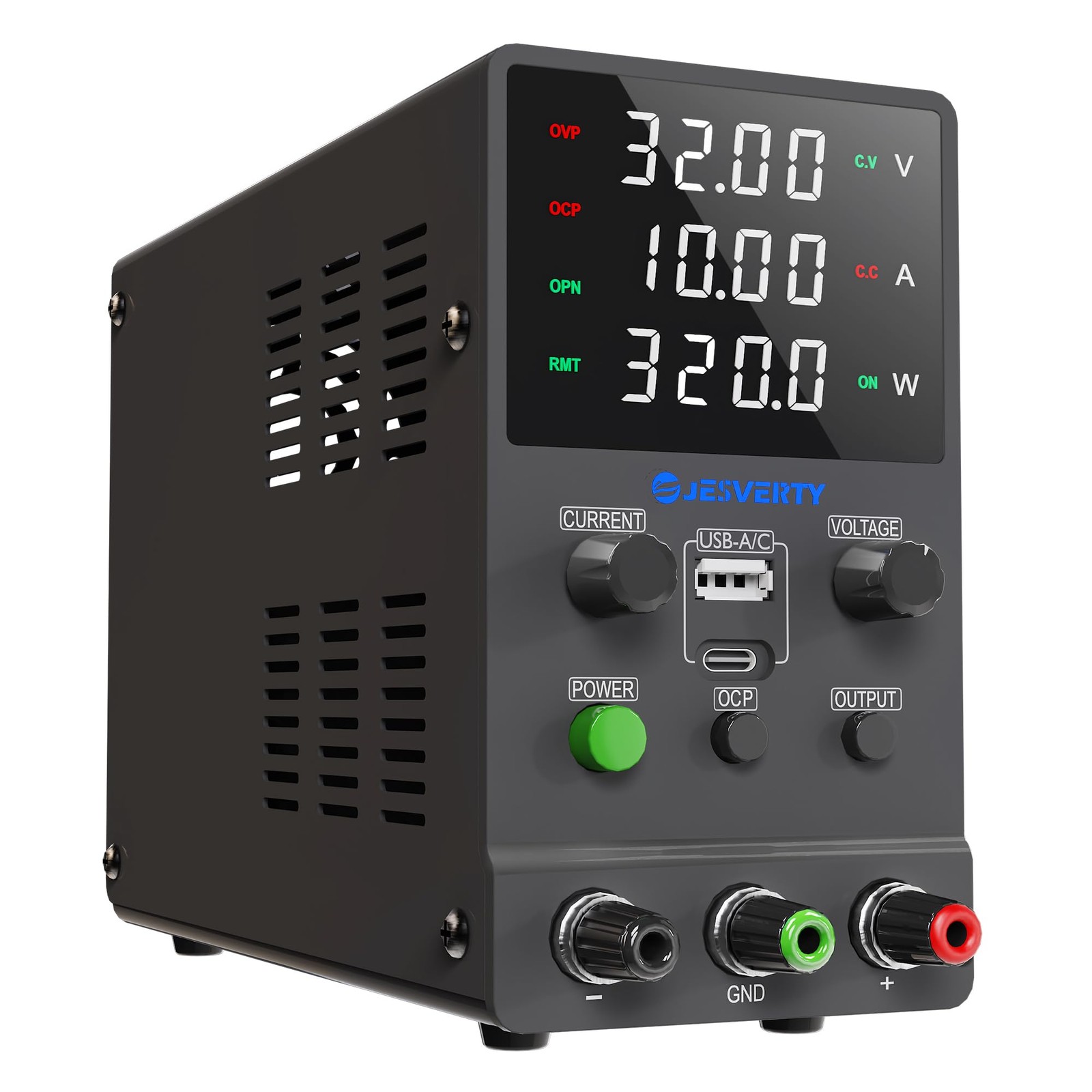 Jesverty DC Power Supply Variable, 0-32V 0-10A Adjustable Switching DC Regula…