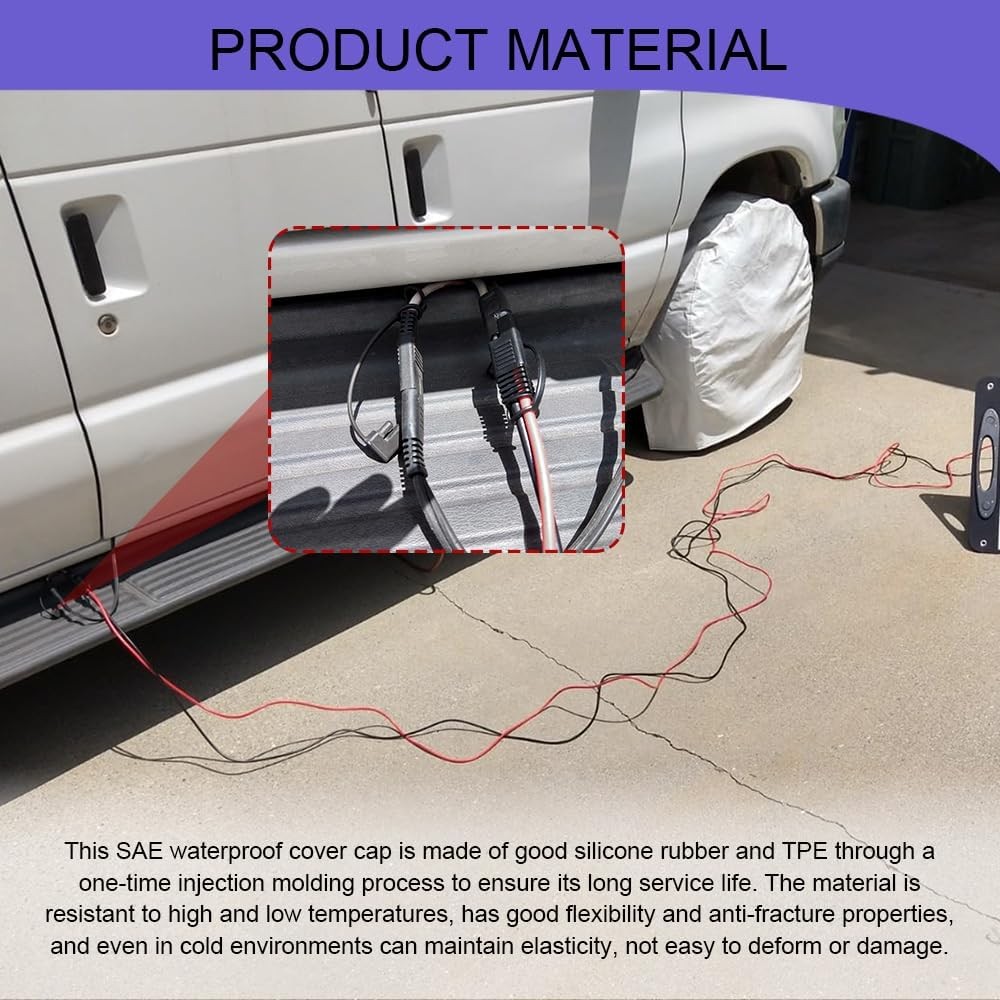 2 Pin Plug Weather Cap Replacement, SAE Waterproof Cover for Auto Color: 15PCS