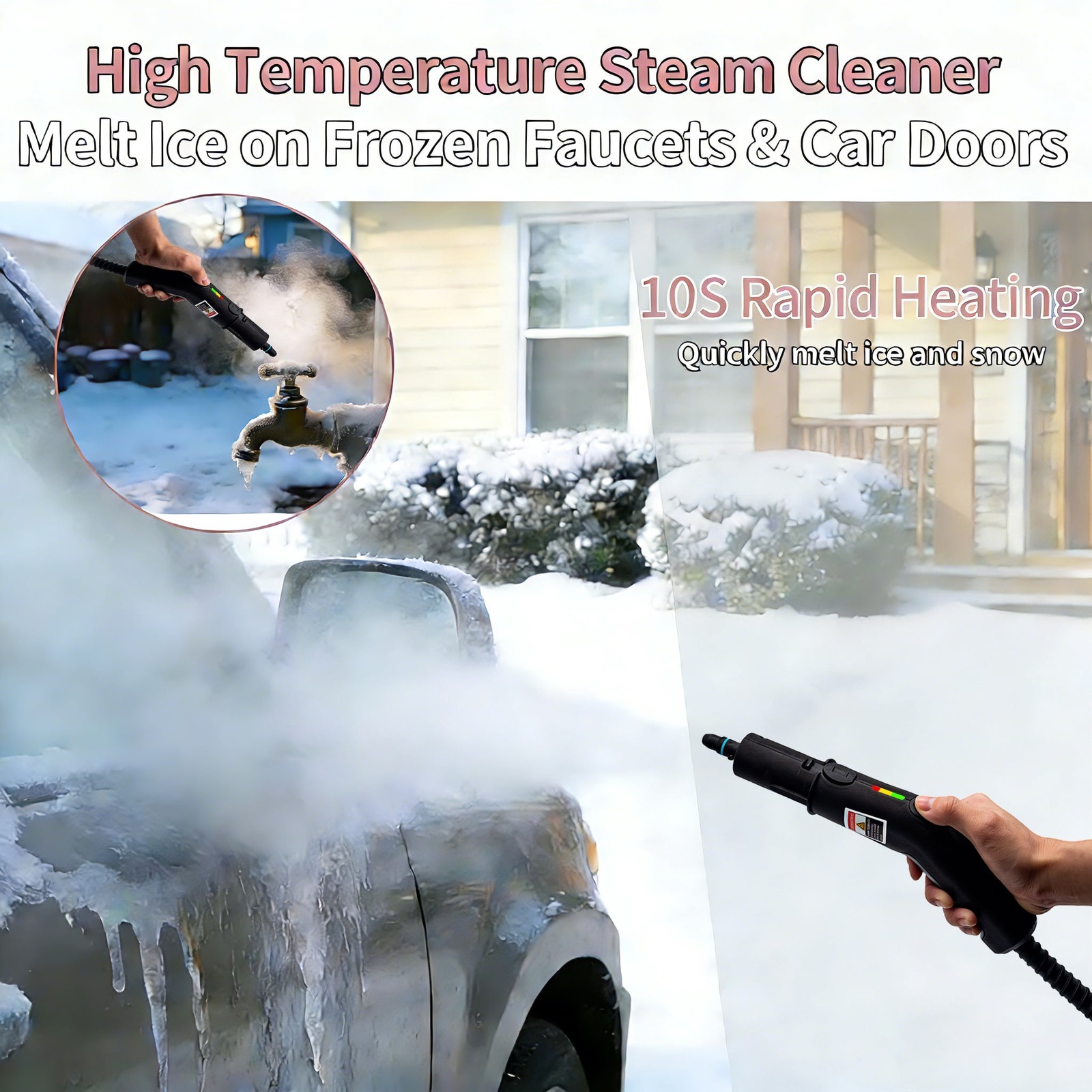 Yuyongr Handheld Steam Cleaner, 2500W, 3-Level Adjustable Steam Control, 1.9