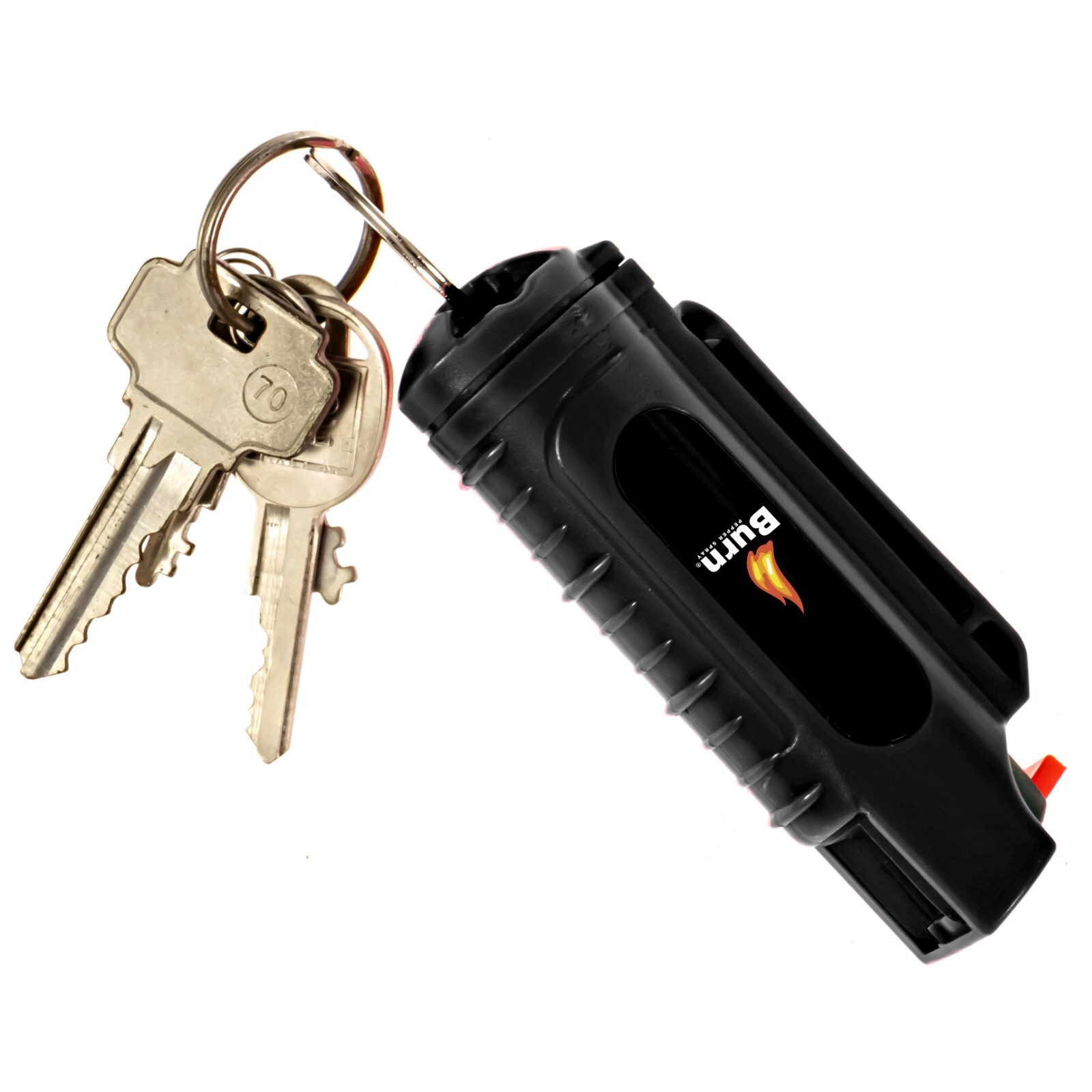 2 Pack BURN Pepper Spray 1/2oz Self Defense Keychain Case Molded OC Black