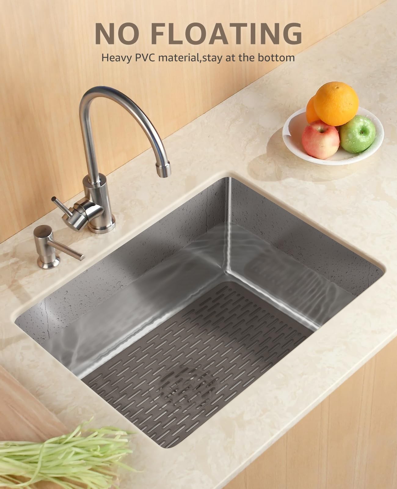 Bligli Mesh Sink Mat, 15.7 x 11.8inch Prtector 15.7″ x 11.8″, Clear Gray
