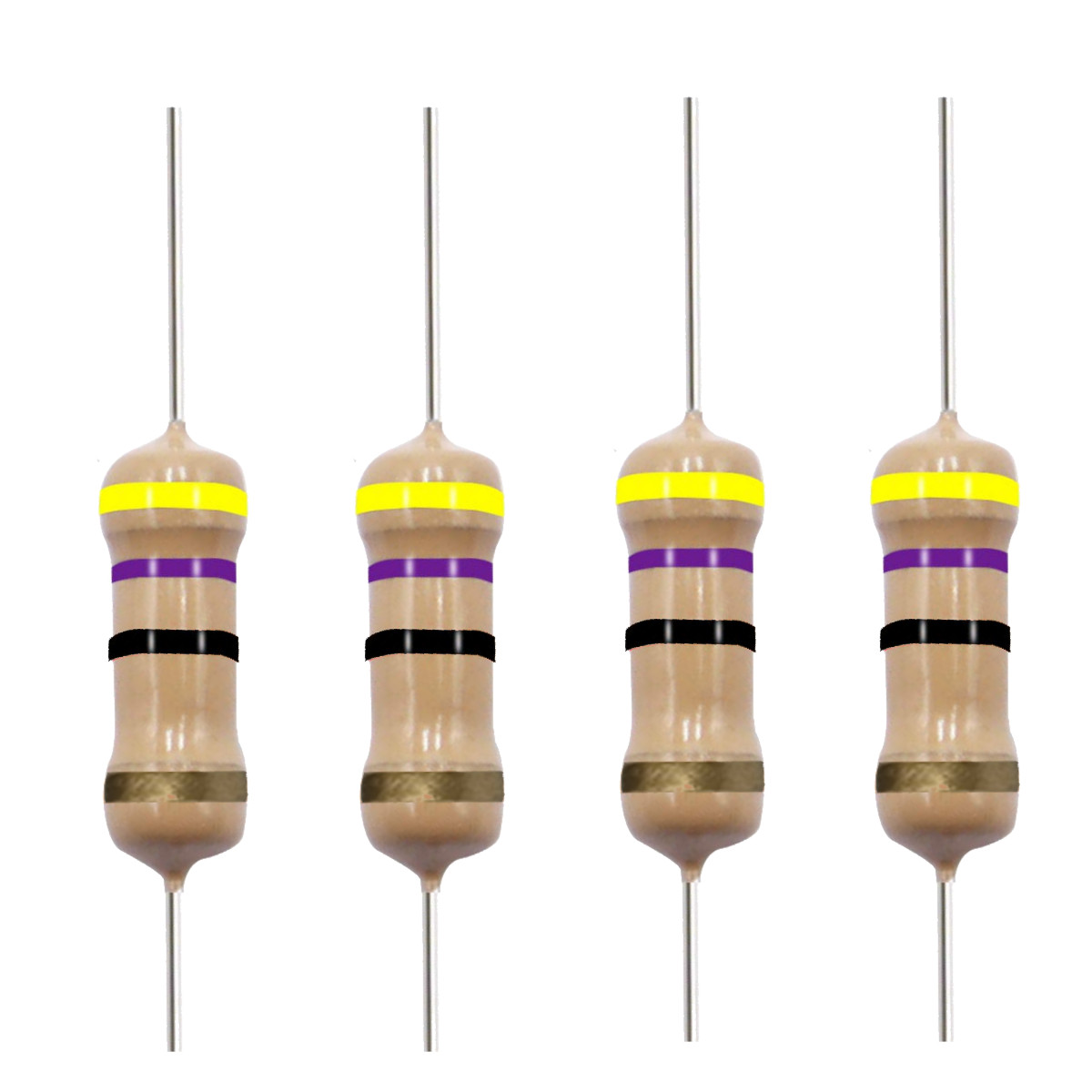 10 Pack~100PACK 47 Ohm Ω 5% Tolerance 1/2W 0.5 Watt Carbon Film Resistor