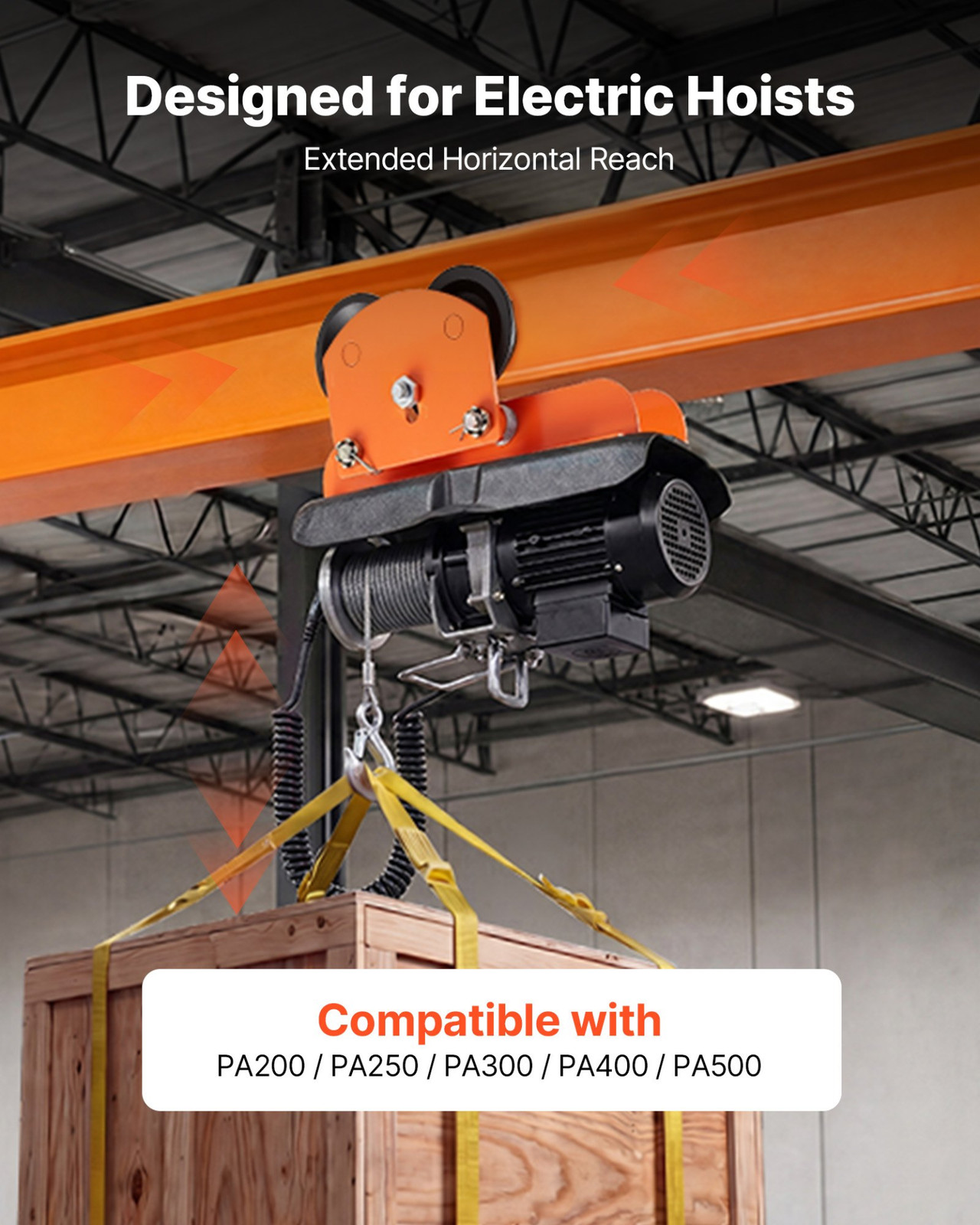 0.5 Ton Manual Trolley 1100LB Push Beam Trolley for Electric Hoists
