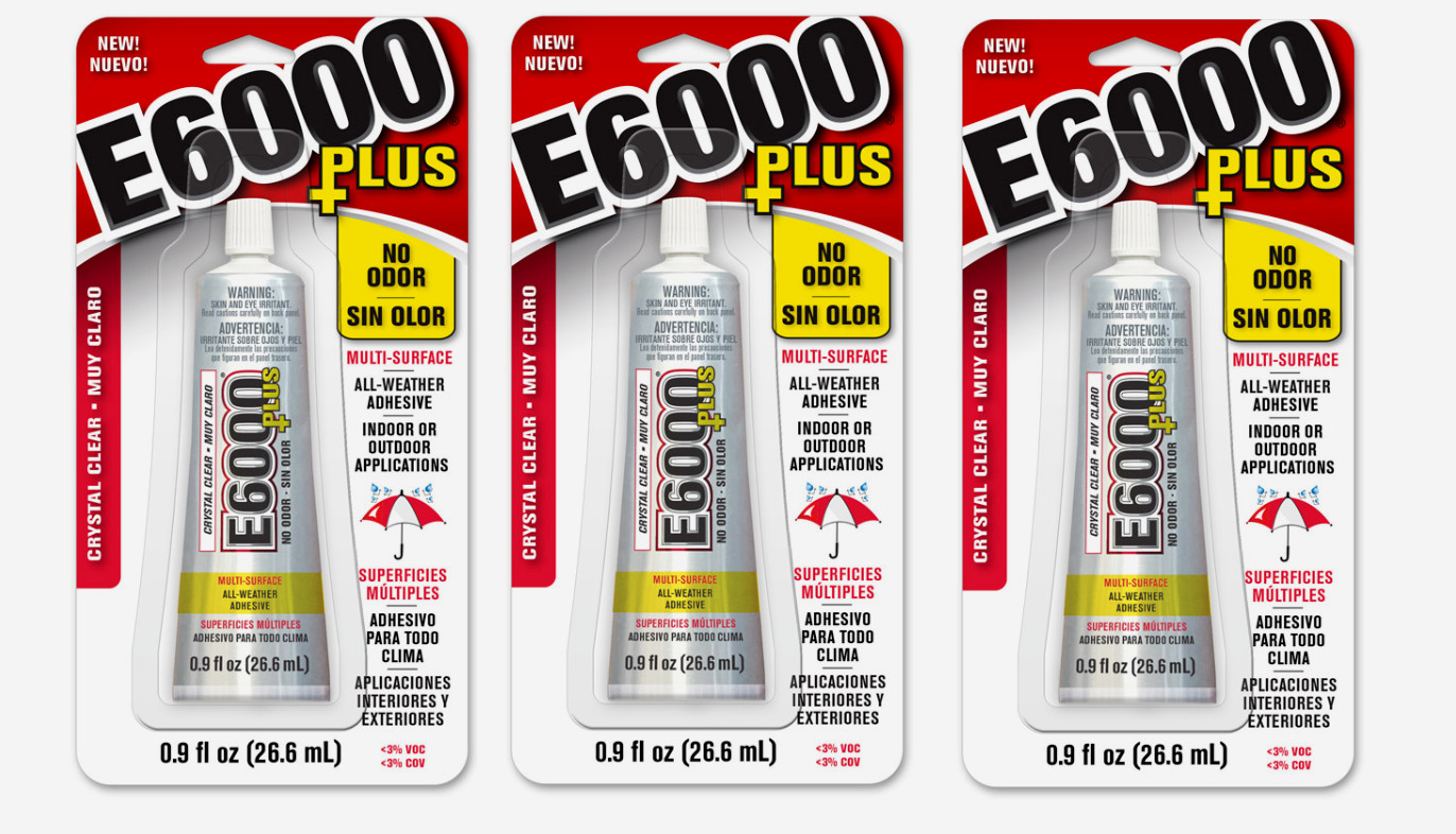3 E6000 PLUS No Odor All-Weather Adhesive 0.9 oz. Waterproof UV resistant 570110