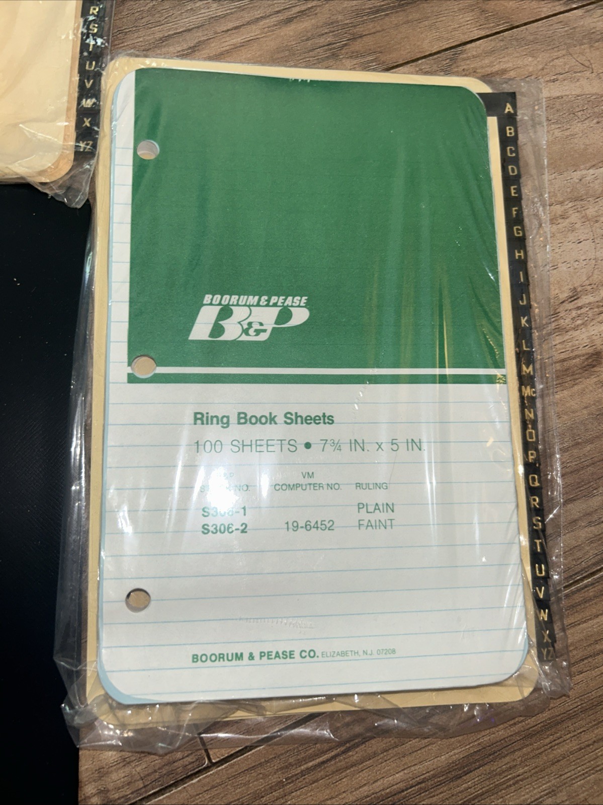 New Vintage Boorum & Pease Ring Book Sheets And 3 Ring Binder