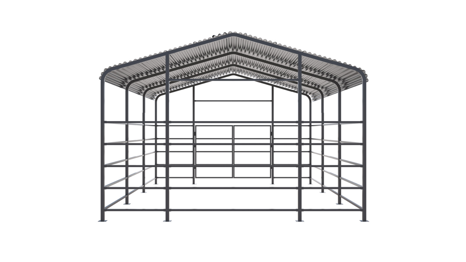13x20ft Galvanized Metal Livestock Shelter Heavy-Duty Cattle Barn Animal Shade
