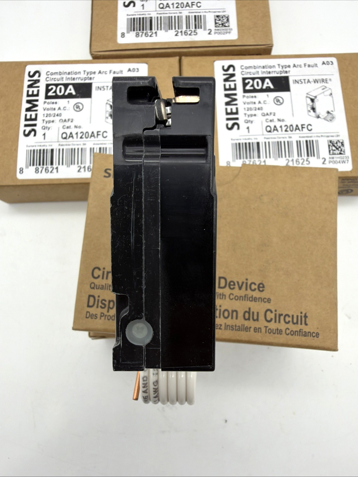 SIEMENS QA120AFC QA120AFCCSA 20A 1-POLE AFCI BREAKER 120V 10KA UL NEW LOT OF 5