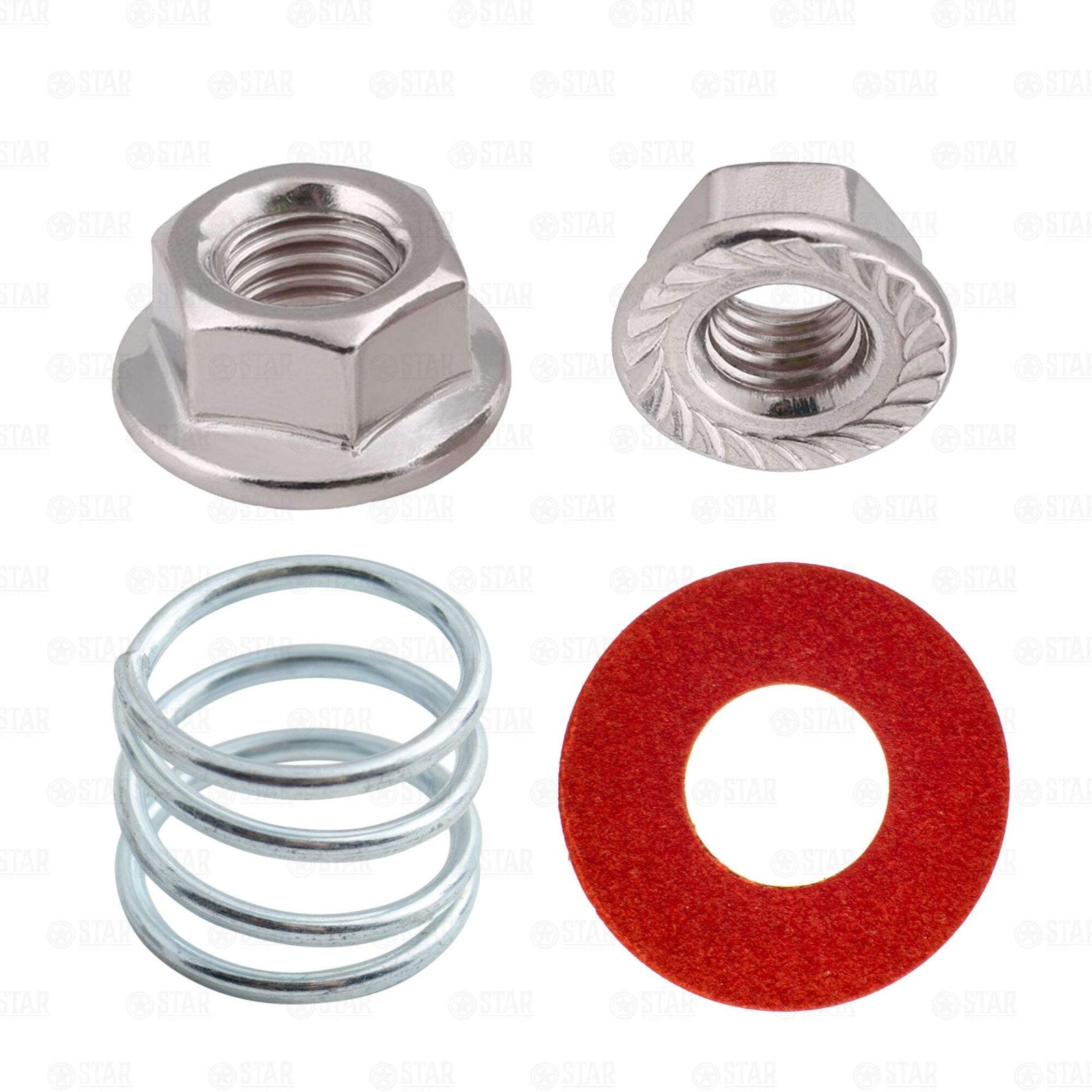 CO2 Tank Replacement Hand Wheel Handle M6 + 1/4″ Nut + Spring Set Steel BLACK