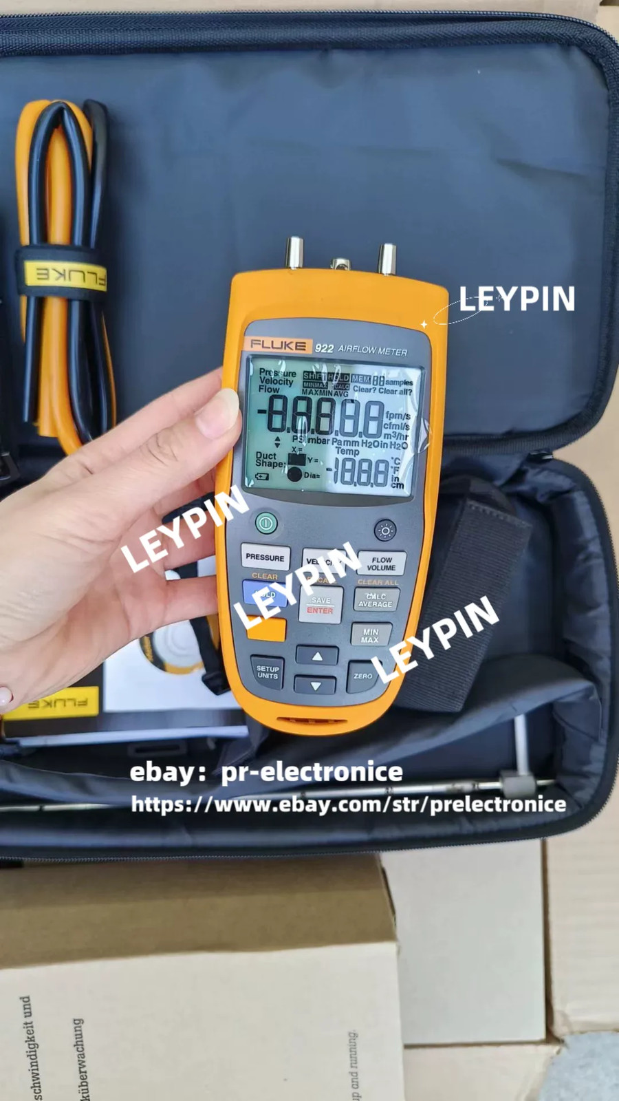 Fluke 922 Airflow Micromanometer with Bright Backlit Display/stock#pr