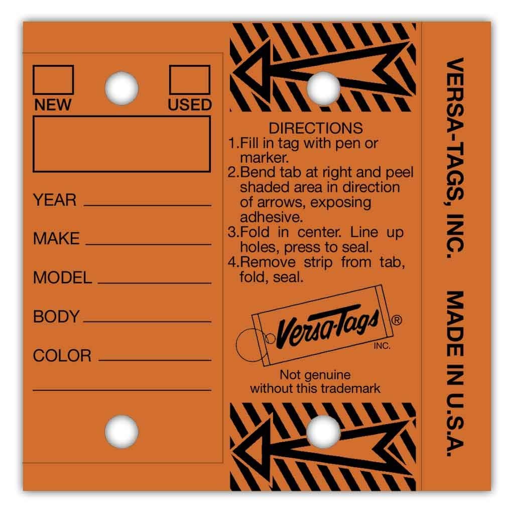 Genuine Versa-Tag Key Tags, Self-Protecting (2 Box Bundle) (250 per Box with …