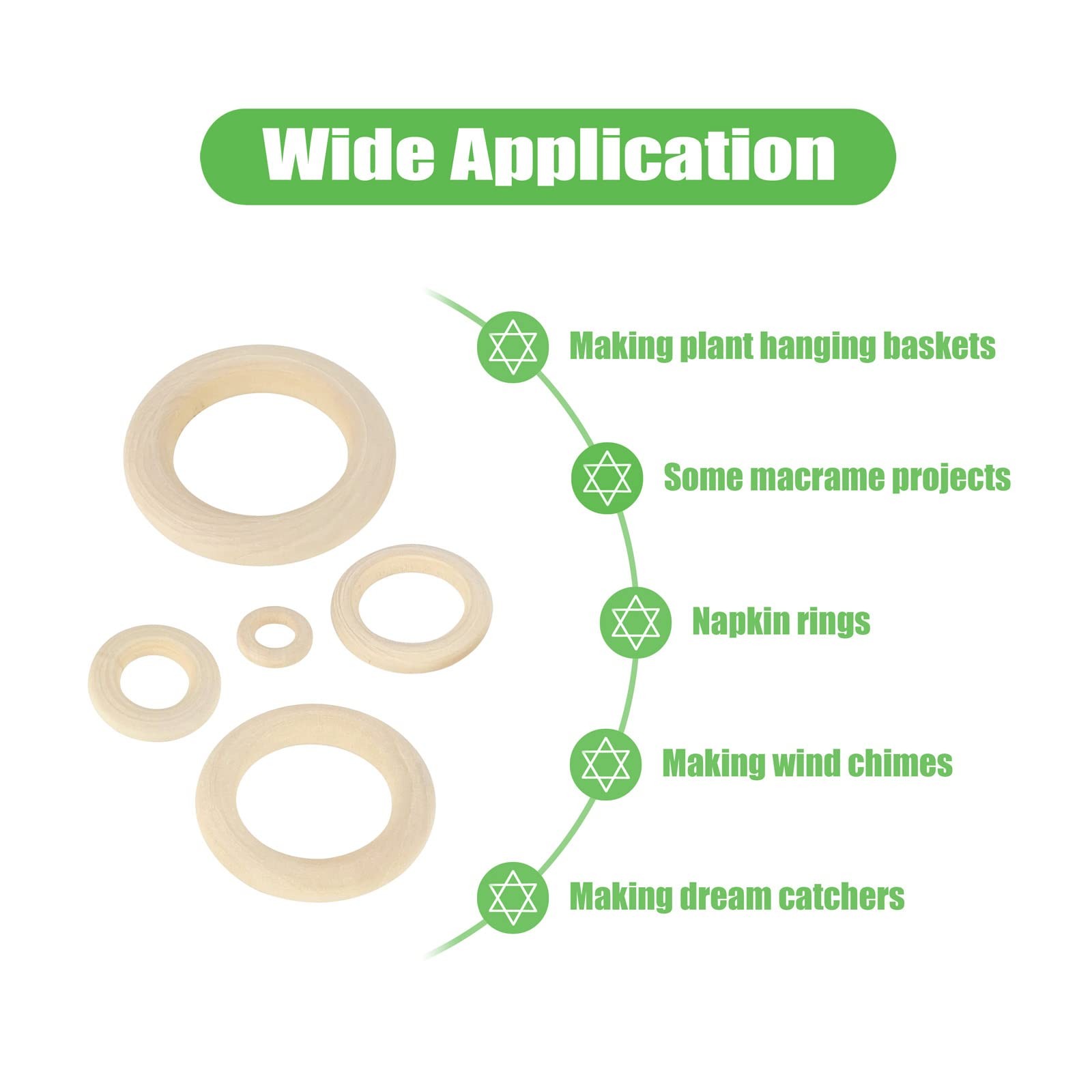 100 PCS Unfinished Natural Wooden Rings for Crafts, Wood DIY,…