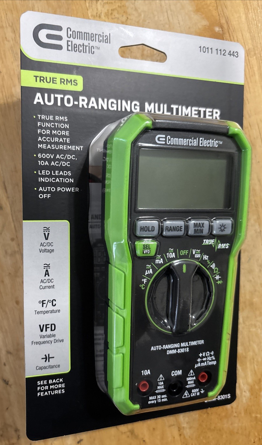 Commercial Electric True RMS Auto Ranging Multimeter (DMM-8301S)… FREE S&H!