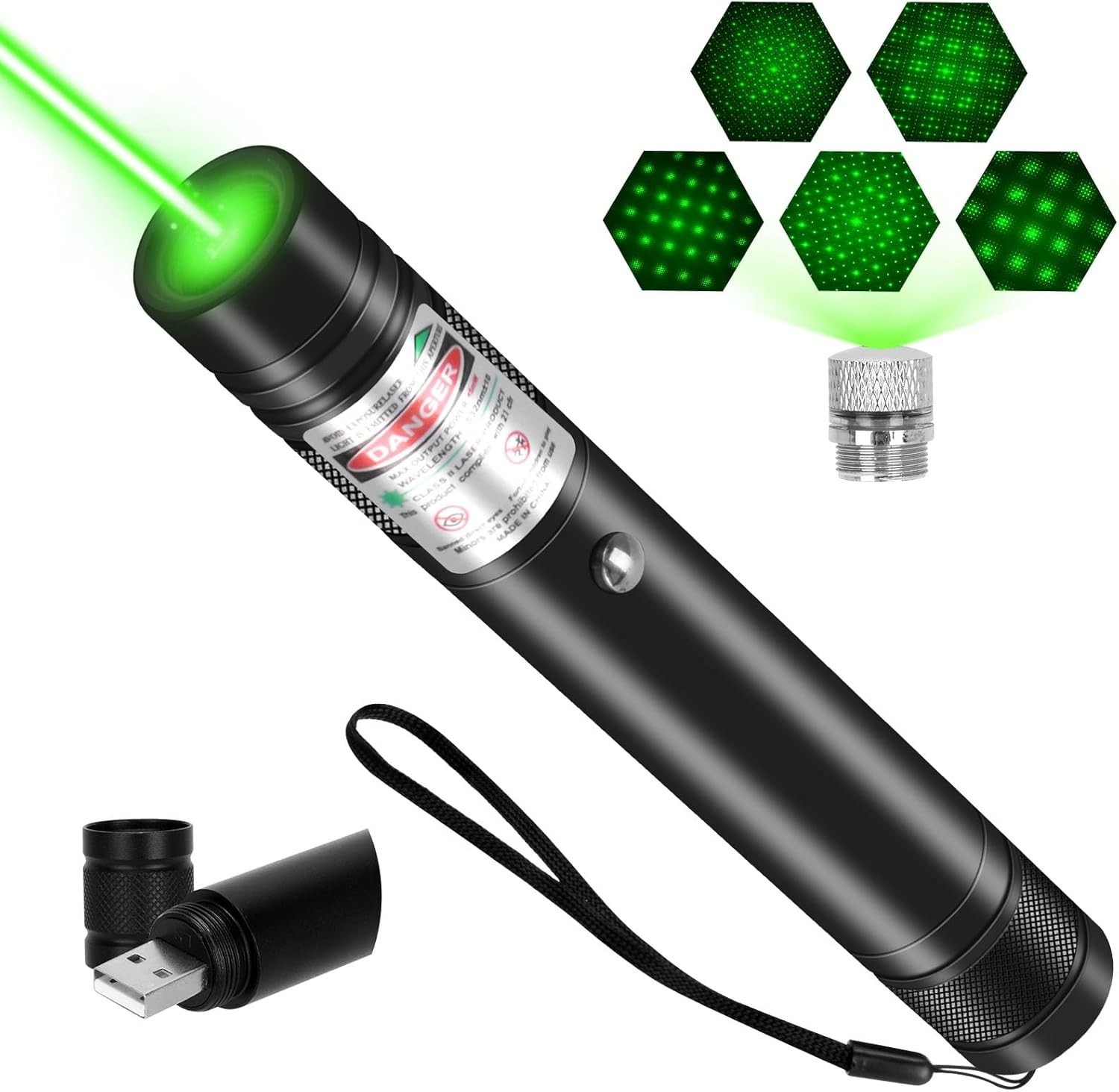 Rechargeable Green Laser Pointer Long Range Beam Astronomy Pen