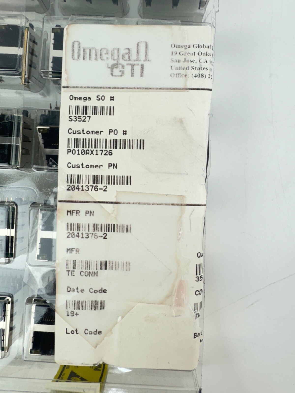 x(31) Omega Global Technologies TE Connectivity RJ45 4-port Connectors 2041376-2