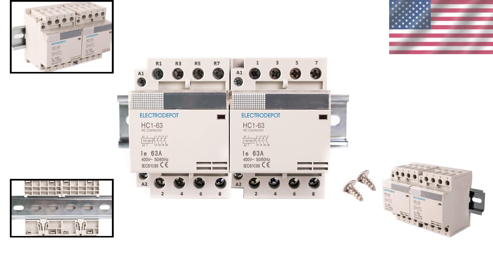 40A 4 Pole Normally Open Contactor IEC 400V 110/120VAC Replacement