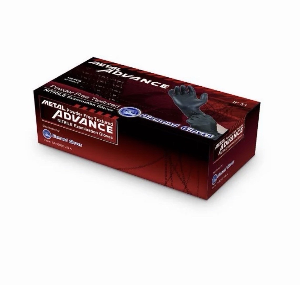 Advance Exam Nitrile Gloves Powder Free Black, Case Of 1000 PCs Small 5 Mil