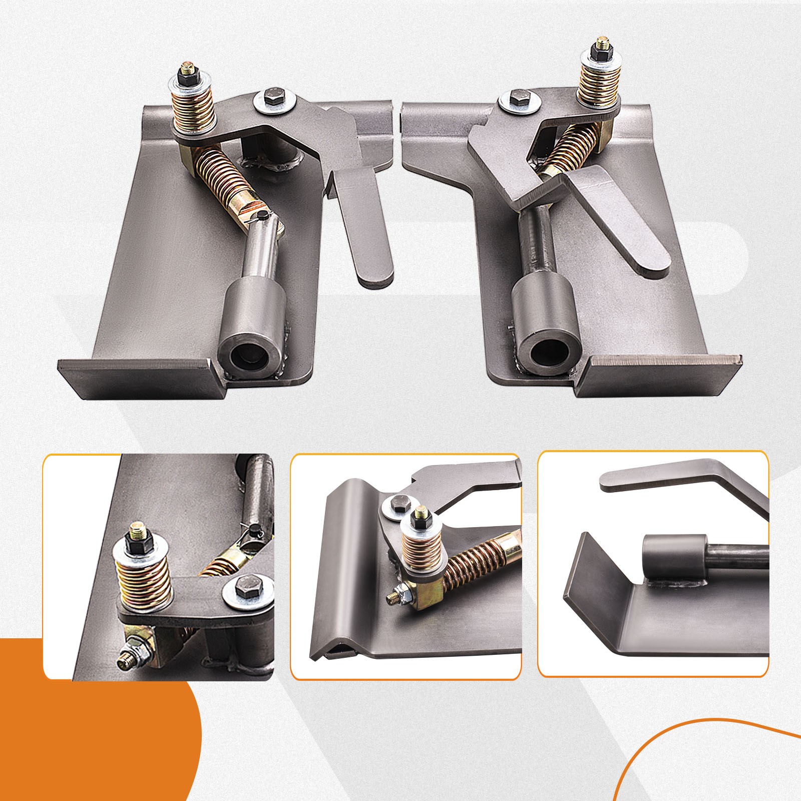 1 Pair Skid Steer Quick Tach Brackets Conversion Adapter For Latch Box Weld On