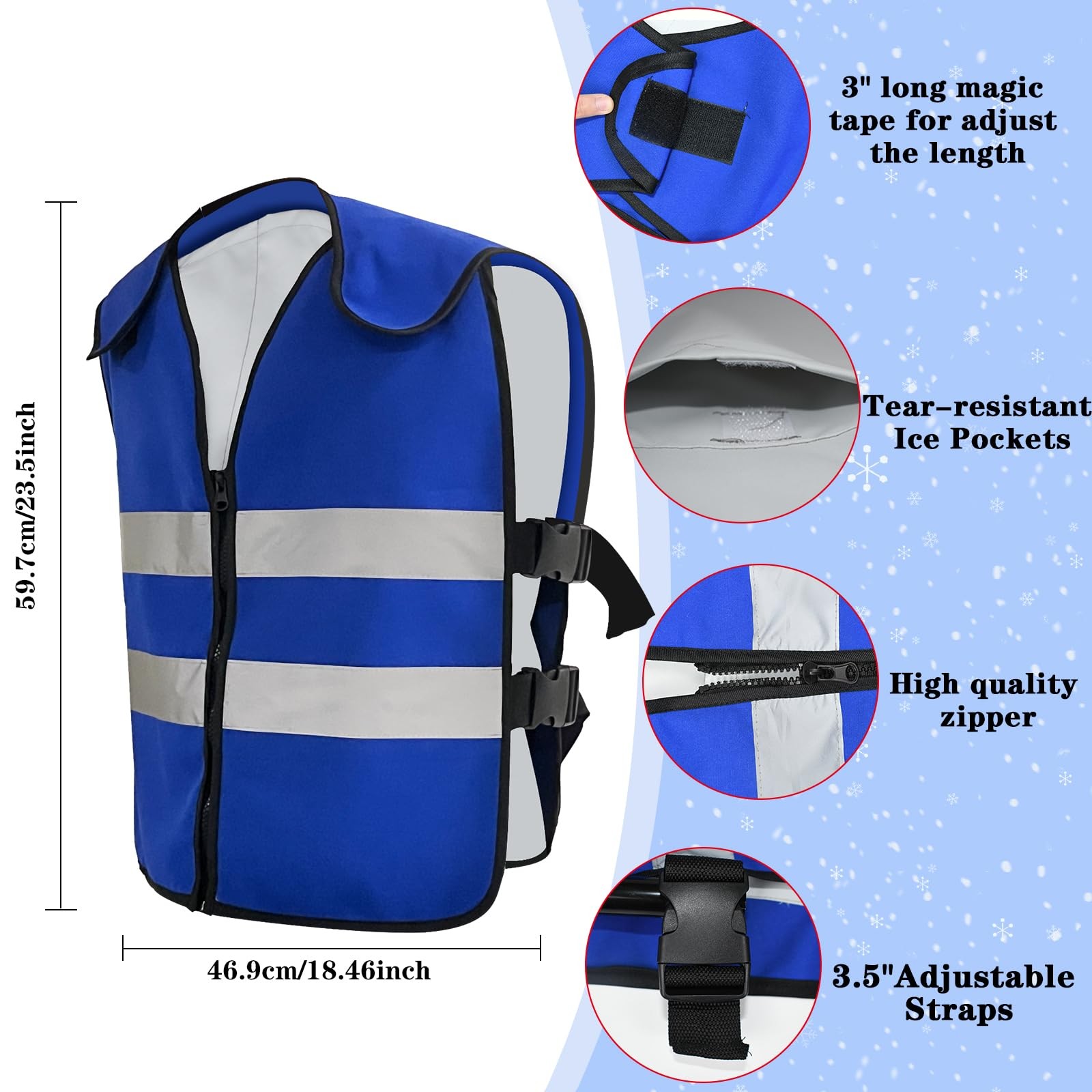 Cooling Vest for Men & Women Adjustable Ice Vest with 20 PCS Gel Ice Packs